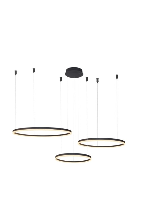 AZZARDO lampa wisząca HALO 100+80+60 CCT  DIMM z pilotem czarna
