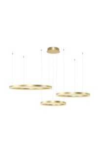 AZZARDO lampa wisząca HALO 100+80+60 CCT  DIMM z pilotem złota
