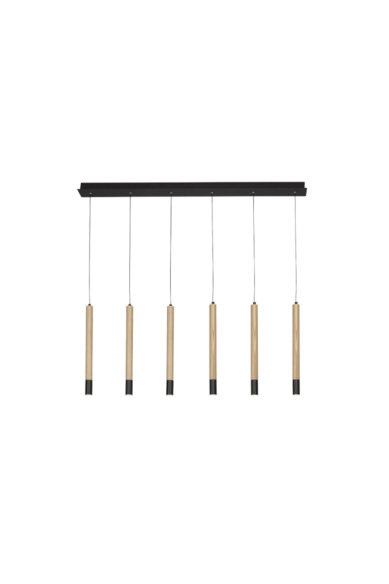 AZZARDO lampa wisząca IZOLDA 6 brązowa    / drewno