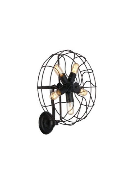 AZZARDO lampa ścienna FAN WALL czarna