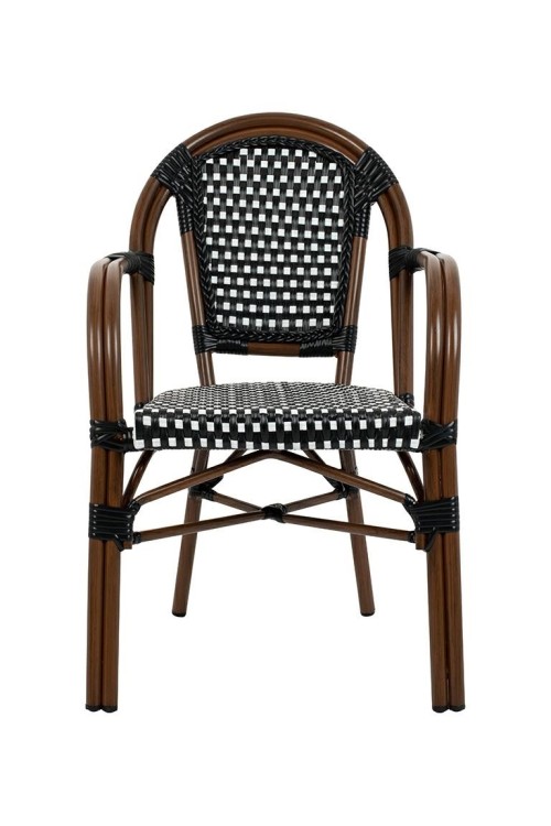 Zestaw 2 krzeseł ogrodowych CAFE PARIS    ARM brązowy rattan