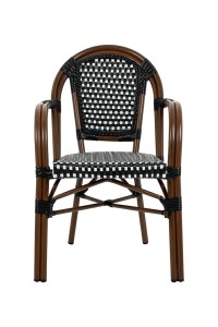 Zestaw 4 krzeseł ogrodowych CAFE PARIS    ARM brązowy rattan