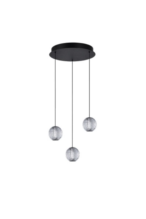 AZZARDO lampa wisząca EDEM 3 ROUND        czarna
