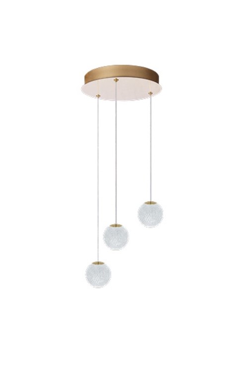 AZZARDO lampa wisząca EDEM 3 ROUND złota