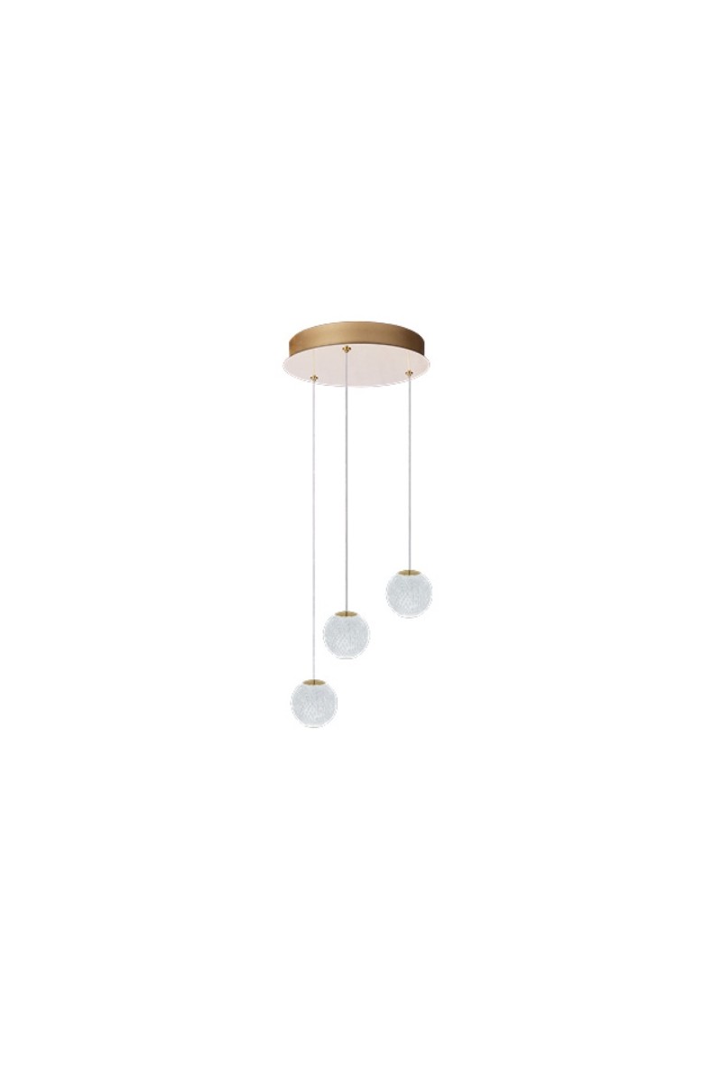 AZZARDO lampa wisząca EDEM 3 ROUND złota