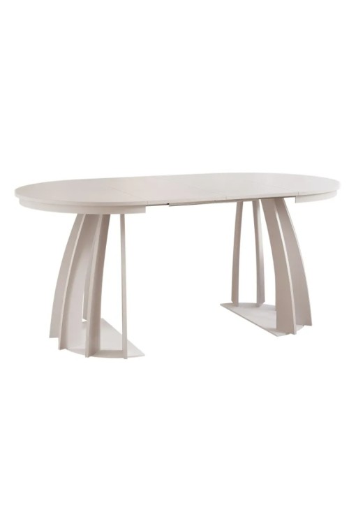 Okrągły stół rozkładany PATIO  Ø100 - 180 cm podstawa lamele kaszmir