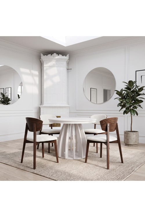 Okrągły stół rozkładany PATIO  Ø100 - 180 cm podstawa lamele kaszmir