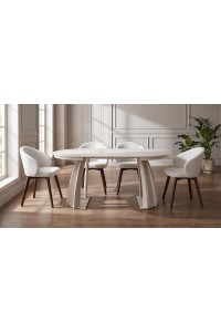 Okrągły stół rozkładany PATIO  Ø100 - 180 cm podstawa lamele kaszmir