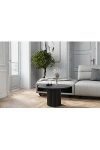 Stolik kawowy MODO Mini Ø67 cm — ryflowana metalowa podstawa personalizacja
