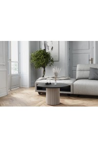 Stolik kawowy MODO Mini Ø67 cm — ryflowana metalowa podstawa personalizacja